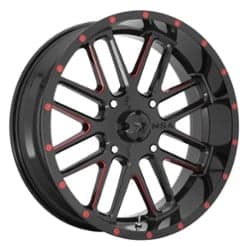 MSA Offroad M35 Bandit 22x7 4x137 0 ET 112 CB Gloss Black Milled with Red Tint