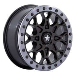 MSA Offroad M48 Portal Beadlock 15x6 4x156 38 ET 96 CB Satin Black, Gray Tint Ring