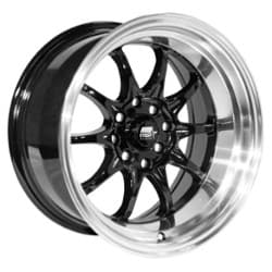 MST MT11 16x8 4x100/4x114.3 15 ET 73.1 CB Black w/Machined Lip