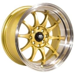 MST MT11 15x8 4x100/4x114.3 0 ET 73.1 CB Gold w/Machined Lip