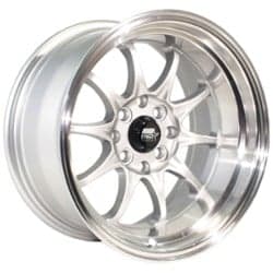 MST MT11 15x9 4x100/4x114.3 0 ET 73.1 CB Silver w/Machined Lip