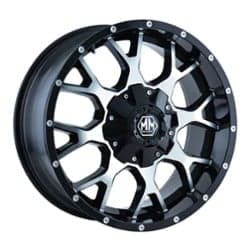 Mayhem 8015 Warrior 18x9 8x180 -12 ET 124.1 CB Black w/Machined Face