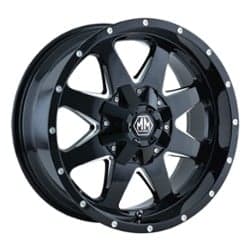 Mayhem 8040 Tank 18x9 5x114.3/5x127 -12 ET 87 CB Black w/Milled Spokes