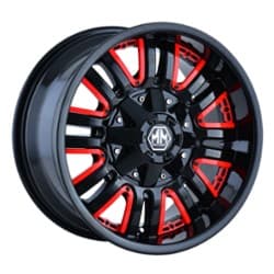 Mayhem 8070 Assault 18x9 5x114.3/5x127 18 ET 87 CB Black w/Red Facet