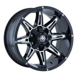 Mayhem 8090 Rampage 17x9 8x180 18 ET 124.1 CB Black w/Milled Spokes