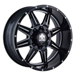 Mayhem 8100 Monstir 22x10 6x135/6x139.7 -19 ET 106 CB Black w/Milled Spokes