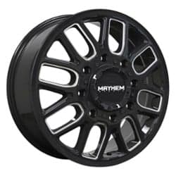 Mayhem 8107 Cogent Dually Front 22x8.25 8x165.1 115 ET 121.3 CB Gloss Black w/Milled Spokes