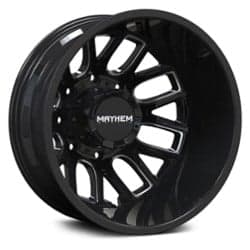 Mayhem 8107 Cogent Dually Rear 22x8.25 8x165.1 -232 ET 121.3 CB Gloss Black w/Milled Spokes