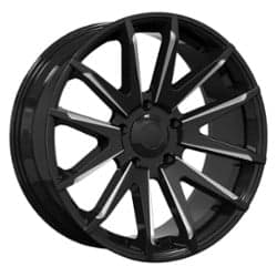 Mayhem 8109 Crossfire 22x9.5 6x135 25 ET 87.1 CB Gloss Black Milled W/ Dark Tinted Clear Coat