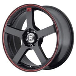 Motegi MR116 15x6.5 4x100/4x108 40 ET 72.56 CB Matte Black w/Red Racing Stripe