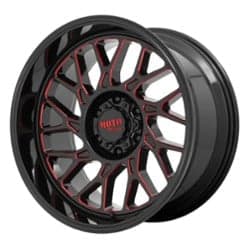 Moto Metal MO805 Predator 22x10 5x127 -18 ET 71.5 CB Gloss Black Milled With Red Tint