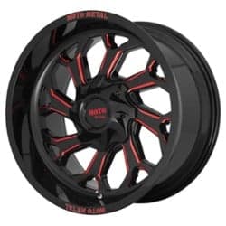 Moto Metal MO999 20x10 8x165.1 -18 ET 125.1 CB Gloss Black Milled with Red Tint