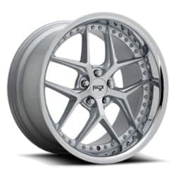 Niche Vice M225 20x10.5 5x120 35 ET 72.56 CB Matte Silver / Chrome Lip