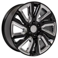 OE Replica Wheels CV39 22x9 6x139.7 28 ET 78.1 CB Black w/Chrome Black with Chrome