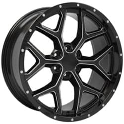 OE Replica Wheels CV98 22x9.5 6x139.7 24 ET 78.1 CB Satin Black with Milled Edge