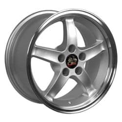 OE Replica Wheels FR04 17x9 5x114.3 24 ET 70.6 CB Silver with Machined Lip