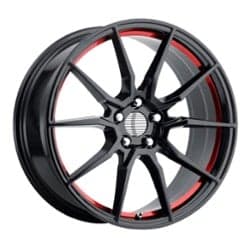 Performance Replicas PR193 17x9 5x114.3 24 ET 70.6 CB Gloss Black Red Machined