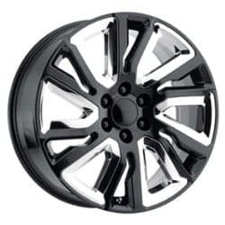 Performance Replicas PR202 22x9 6x139.7 28 ET 78.1 CB Gloss Black With Chrome Accents