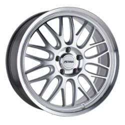 Petrol P4C 16x7 5x115 40 ET 76.1 CB Silver w/ Machined Face and Lip