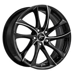 Platinum 438U Gyro 17x7.5 5x110 35 ET 72.56 CB Gloss Black w/ Diamond Cut Face & Clear-Coat