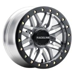 Raceline A91MA Ryno UTV 14x7 4x137 10 ET 110.2 CB Black Machined As Cast True Beadlock