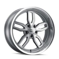 Ridler 608 22x10.5 5x127 0 ET 78.3 CB Gray w/Milled Spokes & Diamond Lip