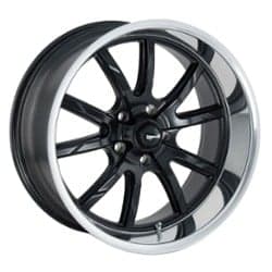 Ridler 650 22x9.5 5x114.3 18 ET 70.5 CB Matte Black w/Polished Lip