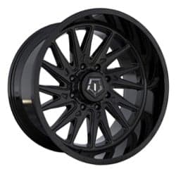 TIS Offroad 547B 24x12 8x180 -44 ET 124.3 CB Black Milled w/ Painted Lip Logo