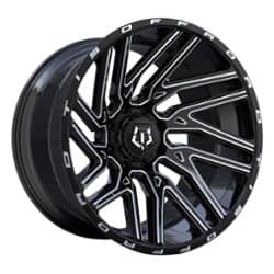 TIS Offroad 554BM 20x10 6x135/6x139.7 -19 ET 108 CB Gloss Black w/ Milled Spoke Accents and Lip Logo