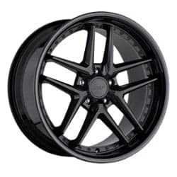 TSW Alloy Premio 20x8.5 5x120 20 ET 76.1 CB Matte Black w/ Gloss Black Lip