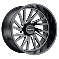 Tuff A.T. T2A 20x12 5x127 -45 ET 71.6 CB Gloss Black with Milled Spoke