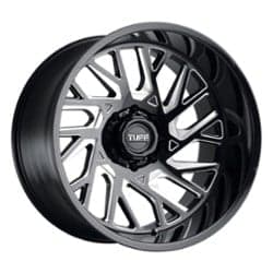 Tuff A.T. T4B Left 24x14 5x127 -72 ET 71.6 CB Gloss Black W/Milled Spoke