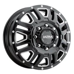 Ultra 003 Hunter Van Dually Front 16x6 6x180 110 ET 138.8 CB Gloss Black w/ Milled Accents and Clear Coat