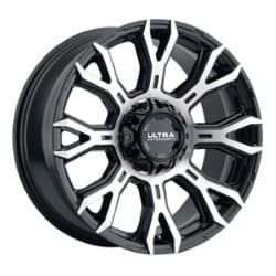 Ultra 123U Scorpion 17x9 6x135/6x139.7 12 ET 106.1 CB Gloss Black w/Diamond Cut Face and Clear Coat