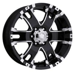 Ultra 202 Baron 17x9 6x139.7 25 ET 106.1 CB Gloss Black with Diamond Cut Accents and Clear Coat