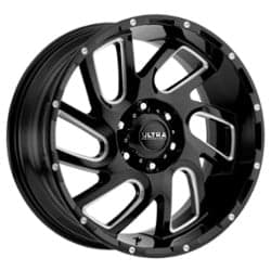 Ultra 221 Carnage 20x9 5x150 18 ET 110.3 CB Gloss Black w/ CNC Milled Accents & Clear Coat