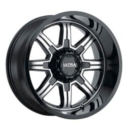 Ultra 229 Menace 16x8 5x139.7/5x114.3 10 ET 81.5 CB Gloss Black w/ Diamond Cut Face and Clear Coat