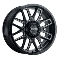 Ultra 231 Butcher 18x9 6x139.7/6x135 18 ET 106.1 CB Gloss Black with Milled Accents and Clear Coat