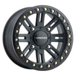 Vision 356 Manx 14x7 4x136 13 ET 94 CB Satin Black w/Satin Black Ring