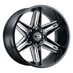 Vision 363 Razor 24x12 6x135 -51 ET 87.1 CB Gloss Black Milled Spoke