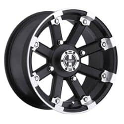 Vision 393 Lock Out ATV 12x7 4x101.6 3 ET 69.8 CB Matte Black Machined Lip