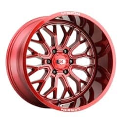 Vision 402 Riot 24x12 8x170 -51 ET 125.2 CB Red Tint Milled Spoke