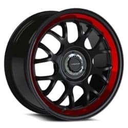 Vision 478 Alpine 16x8 5x100/5x115 38 ET 73.1 CB Gloss Black Red Tint Brushed Lip