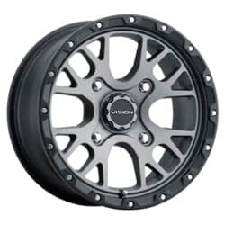 Vision 545 Rocker ATV 14x7 4x110 38 ET 86 CB Gunmetal w/ Satin Black Lip