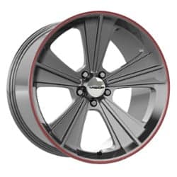 Vision Missile 20x11 5x114.3 50 ET 83 CB Gunmetal w/Red Lip