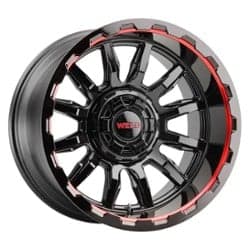 Weld Off-Road Gauntlet W138 20x10 8x170 -18 ET 125.1 CB Gloss Black Milled Red