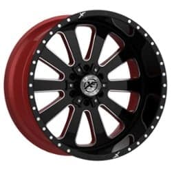 XF Off-Road XFX-302 24x12 5x127/5x139.7 -44 ET 78.1 CB Gloss Black w/ Red Inner