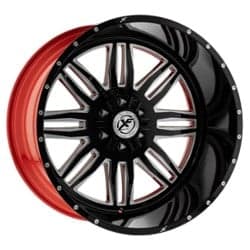 XF Off-Road XFX-303 24x14 5x127/5x139.7 -76 ET 78.1 CB Gloss Black w/ Red Inner