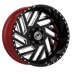 XF Off-Road XFX-304 22x12 5x127/5x139.7 -44 ET 78.1 CB Gloss Black w/ Red Inner