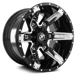 XF Off-Road XF-214 20x9 5x139.7/5x150 12 ET 110.3 CB Gloss Black w/ Chrome Inserts